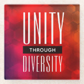 Stijlvolle eenheid door diversiteit glazen onderzetter (Voorkant)