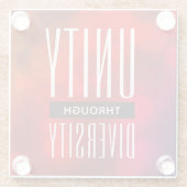 Stijlvolle eenheid door diversiteit glazen onderzetter (Achterkant)