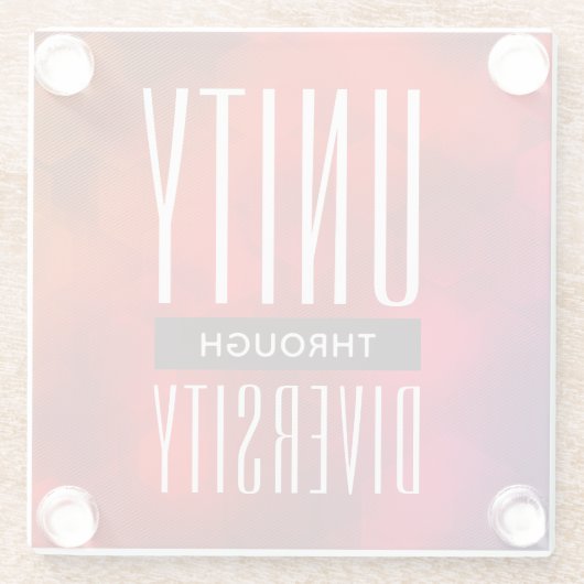 Stijlvolle eenheid door diversiteit glazen onderzetter (Achterkant)