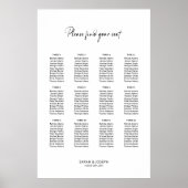 Stijlvolle eenvoudige 12 Tafel Trouwstoel Grafiek Poster (Voorkant)