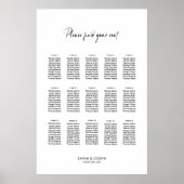 Stijlvolle eenvoudige 15 Tafel Trouwstoel Grafiek Poster (Voorkant)