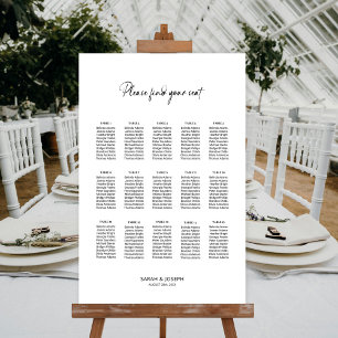 Stijlvolle eenvoudige 15 Tafel Trouwstoel Grafiek Poster