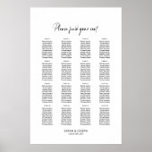 Stijlvolle eenvoudige 16 Tafel Trouwstoel Grafiek Poster (Voorkant)