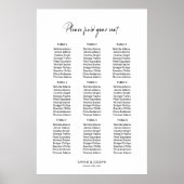 Stijlvolle Eenvoudige 9 Tafel Trouwstoel Grafiek Poster (Voorkant)