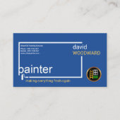 Stijlvolle, eenvoudige, blauwe verfdoos voor schil visitekaartje (Voorkant)