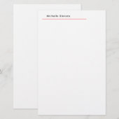 Stijlvolle Eenvoudige Eenvoudige Zwarte & Witte Ro Briefpapier (Voorkant / Achterkant)