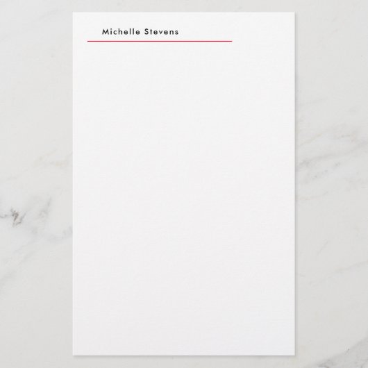 Stijlvolle Eenvoudige Eenvoudige Zwarte & Witte Ro Briefpapier (Voorkant)