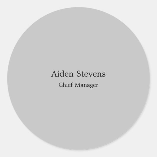 Stijlvolle eenvoudige effen grijs minimalist ronde sticker (Voorkant)