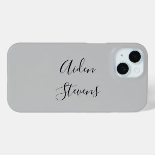 Stijlvolle eenvoudige effen grijs minimalistische  iPhone 15 case