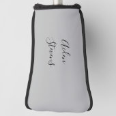Stijlvolle eenvoudige effen grijs minimalistische  golfheadcover (Draai 90)