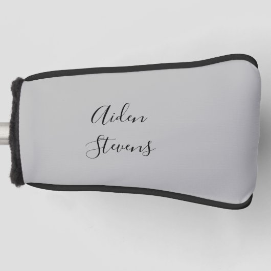 Stijlvolle eenvoudige effen grijs minimalistische  golfheadcover (Voorkant)