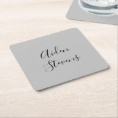 Stijlvolle eenvoudige effen grijs minimalistische  kartonnen onderzetters (Schuin)