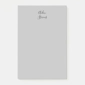 Stijlvolle eenvoudige effen grijs minimalistische post-it® notes (Voorkant)