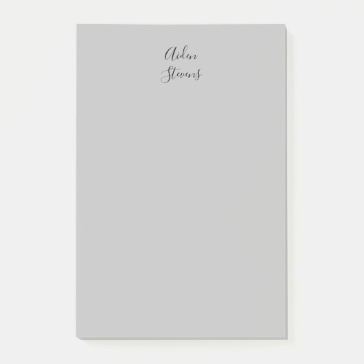 Stijlvolle eenvoudige effen grijs minimalistische  post-it® notes (Voorkant)