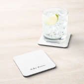 Stijlvolle eenvoudige effen zwart-wit minimalistis bier onderzetter (Rechterzijde)