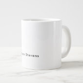 Stijlvolle eenvoudige effen zwart-wit minimalistis grote koffiekop (Voorkant rechts)