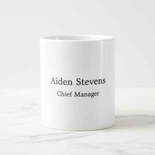 Stijlvolle eenvoudige effen zwart-wit minimalistis grote koffiekop (Voorkant)