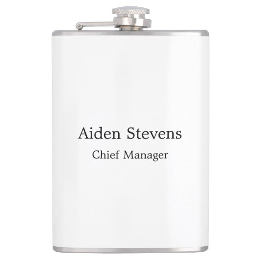 Stijlvolle eenvoudige effen zwart-wit minimalistis heupfles (Voorkant)