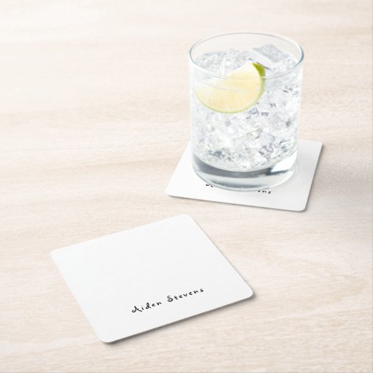 Stijlvolle eenvoudige effen zwart-wit minimalistis kartonnen onderzetters (Insitu)