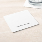 Stijlvolle eenvoudige effen zwart-wit minimalistis kartonnen onderzetters (Schuin)