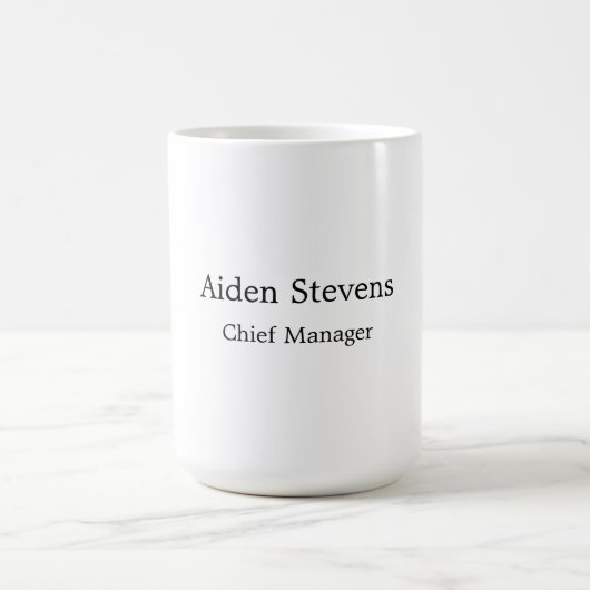 Stijlvolle eenvoudige effen zwart-wit minimalistis koffiemok (Center)