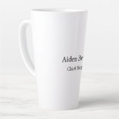 Stijlvolle eenvoudige effen zwart-wit minimalistis latte mok (Linkerhoek)