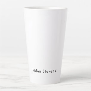 Stijlvolle eenvoudige effen zwart-wit minimalistis latte mok