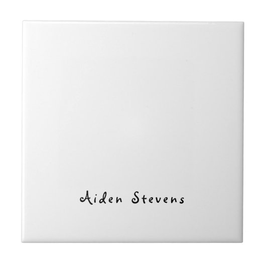 Stijlvolle eenvoudige effen zwart-wit minimalistis tegeltje (Voorkant)