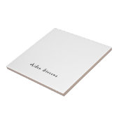 Stijlvolle eenvoudige effen zwart-wit minimalistis tegeltje (Zijkant)