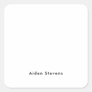 Stijlvolle eenvoudige effen zwart-wit minimalistis vierkante sticker