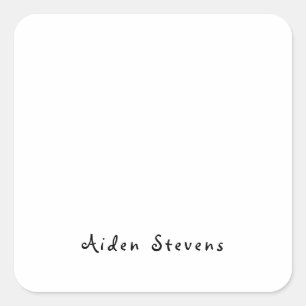 Stijlvolle eenvoudige effen zwart-wit minimalistis vierkante sticker