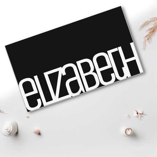 Stijlvolle eenvoudige effen zwart wit minimalistis visitekaartje