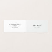 Stijlvolle eenvoudige effen zwart-wit minimalistis visitekaartje (Buitenkant ongevouwen)