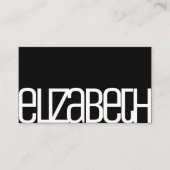 Stijlvolle eenvoudige effen zwart wit minimalistis visitekaartje (Voorkant)