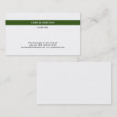 Stijlvolle eenvoudige Forest Green White minimalis Visitekaartje (Voorkant / Achterkant)