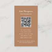 Stijlvolle, eenvoudige fotografie Terracotta Visitekaartje (Achterkant)