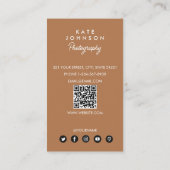 Stijlvolle, eenvoudige fotografie Terracotta Visitekaartje (Achterkant)