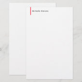 Stijlvolle Eenvoudige Gewone Zwart & Wit Rood Mini Briefpapier (Voorkant / Achterkant)
