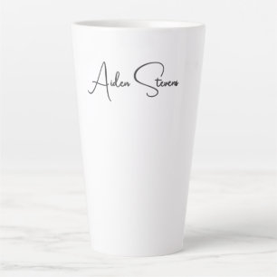 Stijlvolle Eenvoudige Gewone Zwarte & Witte Minima Latte Mok