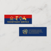 Stijlvolle eenvoudige gouden handyman gereedschap mini visitekaartje (Voorkant / Achterkant)