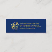 Stijlvolle eenvoudige gouden handyman gereedschap mini visitekaartje (Achterkant)