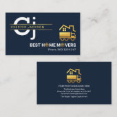 Stijlvolle eenvoudige goudlijnen Home Mover Visitekaartje (Voorkant / Achterkant)