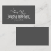 Stijlvolle Eenvoudige Grijze Trouw Wensput Informatiekaartje (Voorkant / Achterkant)