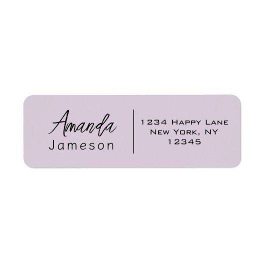 Stijlvolle eenvoudige informele Casual Lila Etiket (Voorkant)