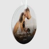 Stijlvolle eenvoudige kerstfoto ornament (voorkant)