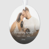 Stijlvolle eenvoudige kerstfoto ornament (voorkant)