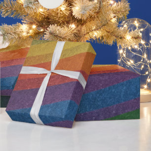 Stijlvolle eenvoudige metalen geïnspireerde regenb cadeaupapier