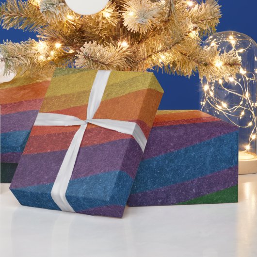 Stijlvolle Eenvoudige Metallic Geïnspireerde Regen Cadeaupapier (Feestdagen)