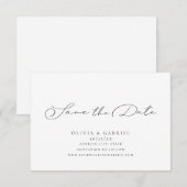 Stijlvolle, eenvoudige minimalistische elegante ka save the date (Voorkant / Achterkant)
