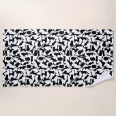 Stijlvolle Eenvoudige Moderne Koele Zwarte Katten  Strandlaken (Voorkant)